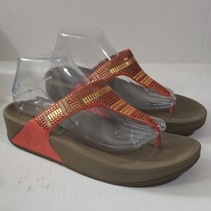 FitFlop Aztec Chada Platform Thong Sandals sz 9